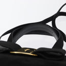 Salvatore Ferragamo Vala Hand Bag Suede 2way Black Gold Auth 156942-14