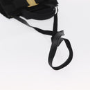 Salvatore Ferragamo Vala Hand Bag Suede 2way Black Gold Auth 156942-8