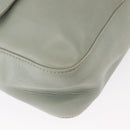 CELINE Circle Shoulder Bag Leather Gold Light green Auth 156943-10