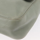 CELINE Circle Shoulder Bag Leather Gold Light green Auth 156943-11
