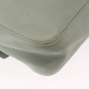 CELINE Circle Shoulder Bag Leather Gold Light green Auth 156943-12
