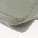 CELINE Circle Shoulder Bag Leather Gold Light green Auth 156943-13