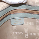 CELINE Circle Shoulder Bag Leather Gold Light green Auth 156943-16