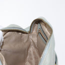 CELINE Circle Shoulder Bag Leather Gold Light green Auth 156943-19