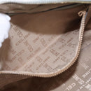 CELINE Circle Shoulder Bag Leather Gold Light green Auth 156943-21
