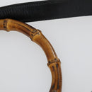GUCCI Bamboo Hand Bag Leather 2way Black Gold 001 1638 2615 Auth 156944-9