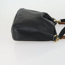 GUCCI Bamboo Hand Bag Leather 2way Black Gold 001 1638 2615 Auth 156944-3