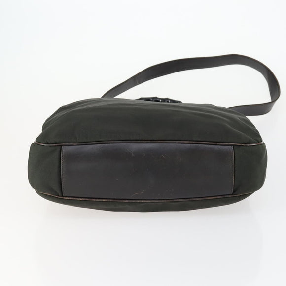GUCCI Bamboo Hand Bag Nylon 2way Green Silver 001 1577 Auth 156945