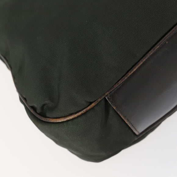 GUCCI Bamboo Hand Bag Nylon 2way Green Silver 001 1577 Auth 156945