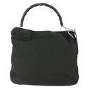 GUCCI Bamboo Hand Bag Nylon 2way Green Silver 001 1577 Auth 156945-13