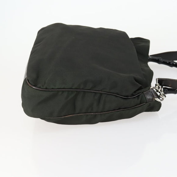 GUCCI Bamboo Hand Bag Nylon 2way Green Silver 001 1577 Auth 156945