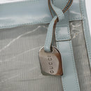 GUCCI Mesh Hand Bag Leather Light Blue 000 2058 0500 5 Auth 156946-14