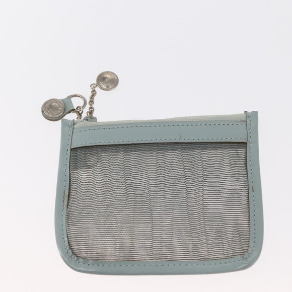 GUCCI Mesh Hand Bag Leather Light Blue 000 2058 0500 5 Auth 156946