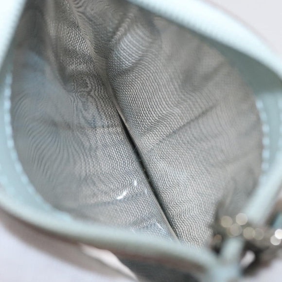 GUCCI Mesh Hand Bag Leather Light Blue 000 2058 0500 5 Auth 156946