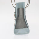 GUCCI Mesh Hand Bag Leather Light Blue 000 2058 0500 5 Auth 156946-4