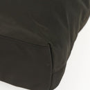 PRADA Tote Bag Nylon Khaki Silver Auth 156947-9