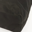 PRADA Tote Bag Nylon Khaki Silver Auth 156947-15