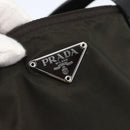 PRADA Tote Bag Nylon Khaki Silver Auth 156947-17