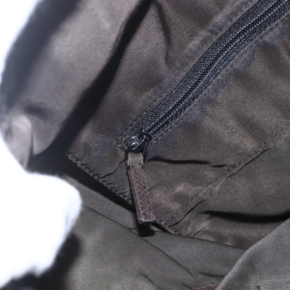 PRADA Tote Bag Nylon Khaki Silver Auth 156947