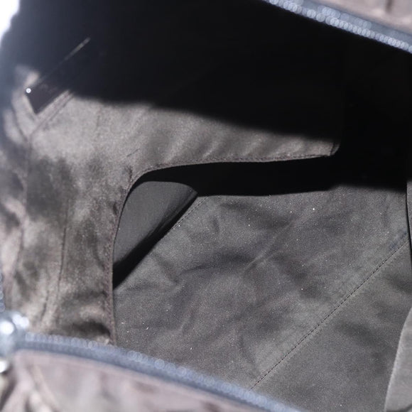 PRADA Tote Bag Nylon Khaki Silver Auth 156947