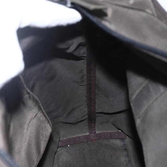 PRADA Tote Bag Nylon Khaki Silver Auth 156947