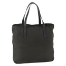 PRADA Tote Bag Nylon Khaki Silver Auth 156947-2