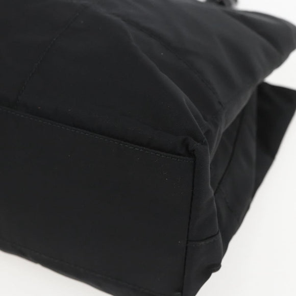 PRADA Shoulder Bag Nylon Black Silver Auth 156948