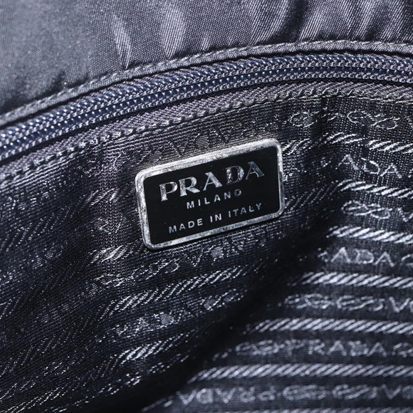 PRADA Shoulder Bag Nylon Black Silver Auth 156948