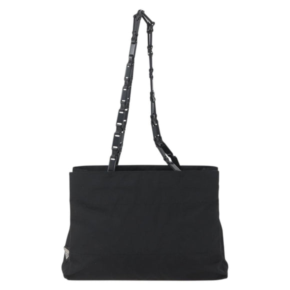 PRADA Shoulder Bag Nylon Black Silver Auth 156948