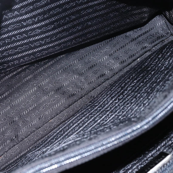 PRADA Shoulder Bag Nylon Black Silver Auth 156948