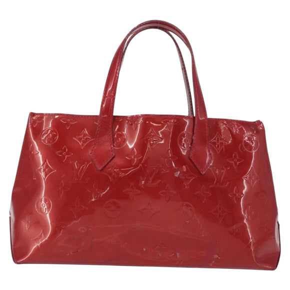LOUIS VUITTON Vernis Wilshire PM Hand Bag Pomme D'amour M93642 LV Auth 156950