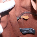 HERMES Sakso PM Hand Bag Canvas Beige Silver Auth 156963-14