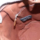 HERMES Sakso PM Hand Bag Canvas Beige Silver Auth 156963-17