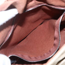 HERMES Sakso PM Hand Bag Canvas Beige Silver Auth 156963-18