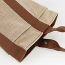 HERMES Sakso PM Hand Bag Canvas Beige Silver Auth 156963-6