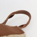 HERMES Sakso PM Hand Bag Canvas Beige Silver Auth 156963-8