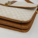 CELINE Macadam Canvas Shoulder Bag PVC Leather White Gold Auth 156965-14