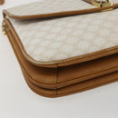 CELINE Macadam Canvas Shoulder Bag PVC Leather White Gold Auth 156965-15