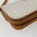 CELINE Macadam Canvas Shoulder Bag PVC Leather White Gold Auth 156965-17