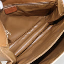 CELINE Macadam Canvas Shoulder Bag PVC Leather White Gold Auth 156965-10