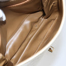 CELINE Macadam Canvas Shoulder Bag PVC Leather White Gold Auth 156965-24