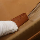 CELINE Macadam Canvas Shoulder Bag PVC Leather White Gold Auth 156965-12