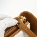 CELINE Macadam Canvas Shoulder Bag PVC Leather White Gold Auth 156965-9