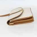 CELINE Macadam Canvas Shoulder Bag PVC Leather White Gold Auth 156965-3