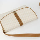 CELINE Macadam Canvas Shoulder Bag PVC Leather White Gold Auth 156965-6