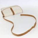 CELINE Macadam Canvas Shoulder Bag PVC Leather White Gold Auth 156965-7