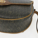 Christian Dior Honeycomb Canvas Shoulder Bag PVC Gold Khaki Auth 156966-9