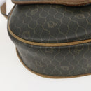 Christian Dior Honeycomb Canvas Shoulder Bag PVC Gold Khaki Auth 156966-14