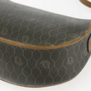 Christian Dior Honeycomb Canvas Shoulder Bag PVC Gold Khaki Auth 156966-15