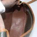 Christian Dior Honeycomb Canvas Shoulder Bag PVC Gold Khaki Auth 156966-17